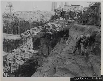 (NIAGARA FALLS--ENERGY) Pair of albums with approximately 178 photographs of the construction of the Robert Moses Niagara Power Plant.